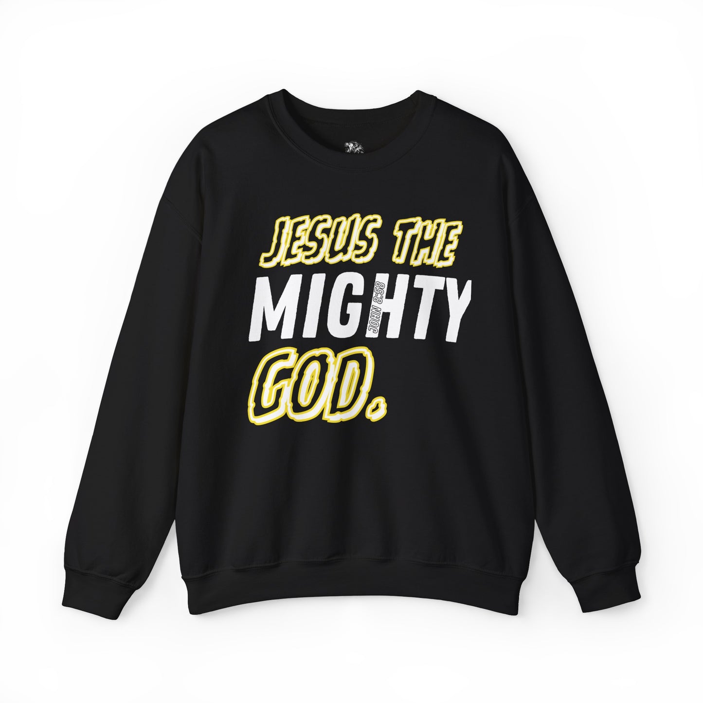 JESUS THE MIGHTY GOD SWEATSHIRT (BLACK/GREY)