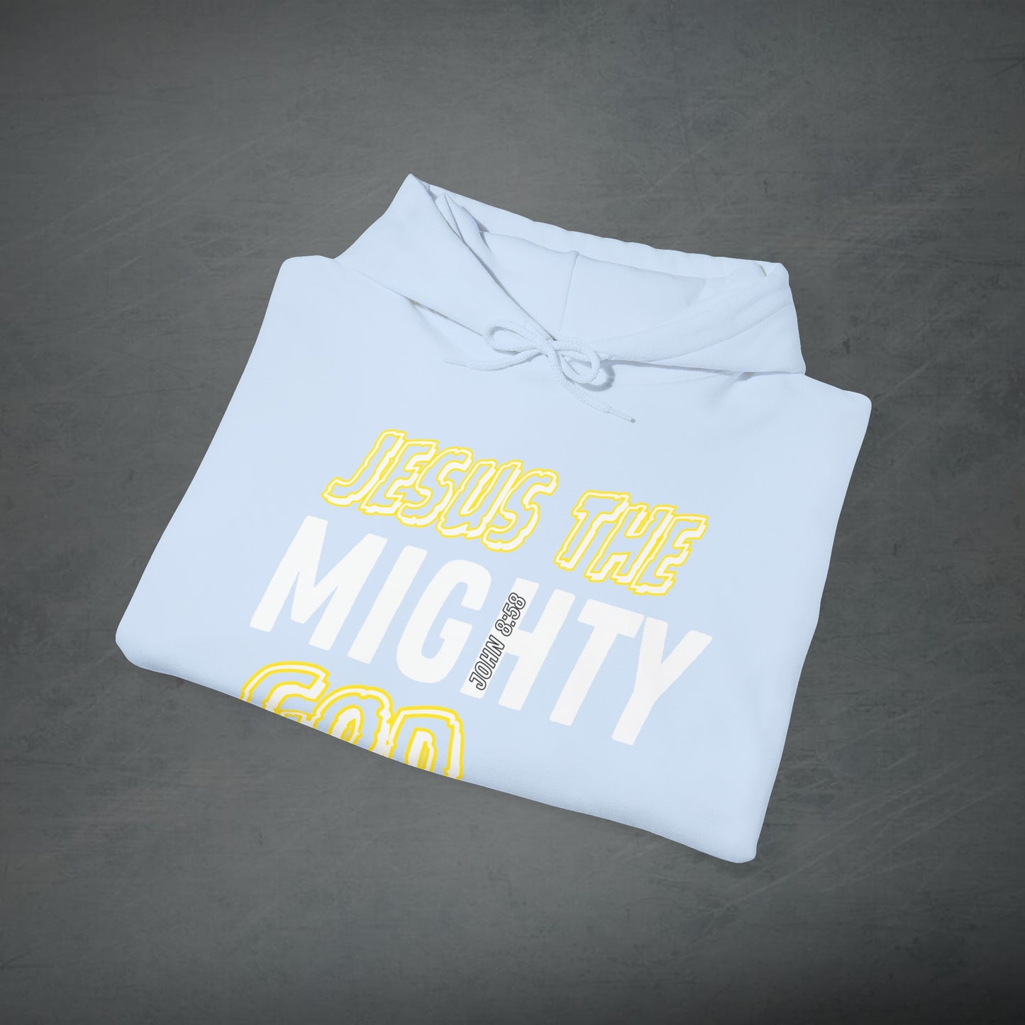 "CAROLINA BLUE" JESUS THE MIGHTY GOD HOODIE