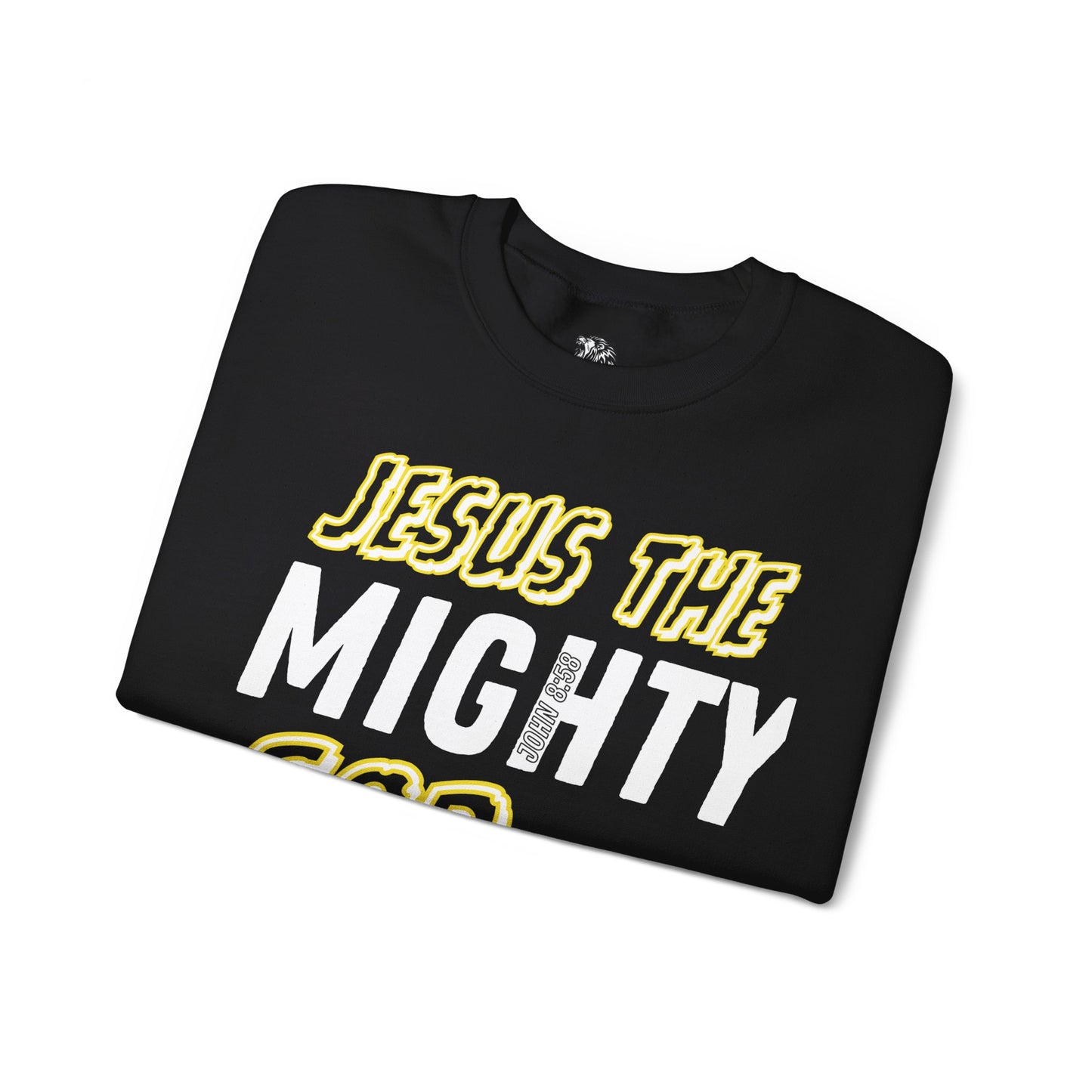 JESUS THE MIGHTY GOD SWEATSHIRT (BLACK/GREY)