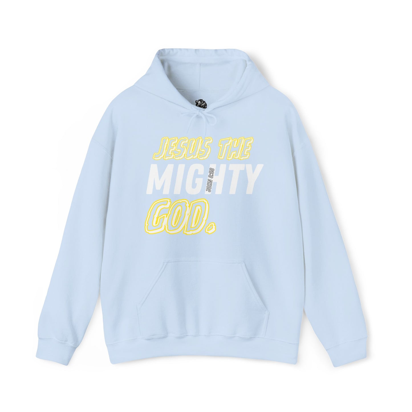 "CAROLINA BLUE" JESUS THE MIGHTY GOD HOODIE