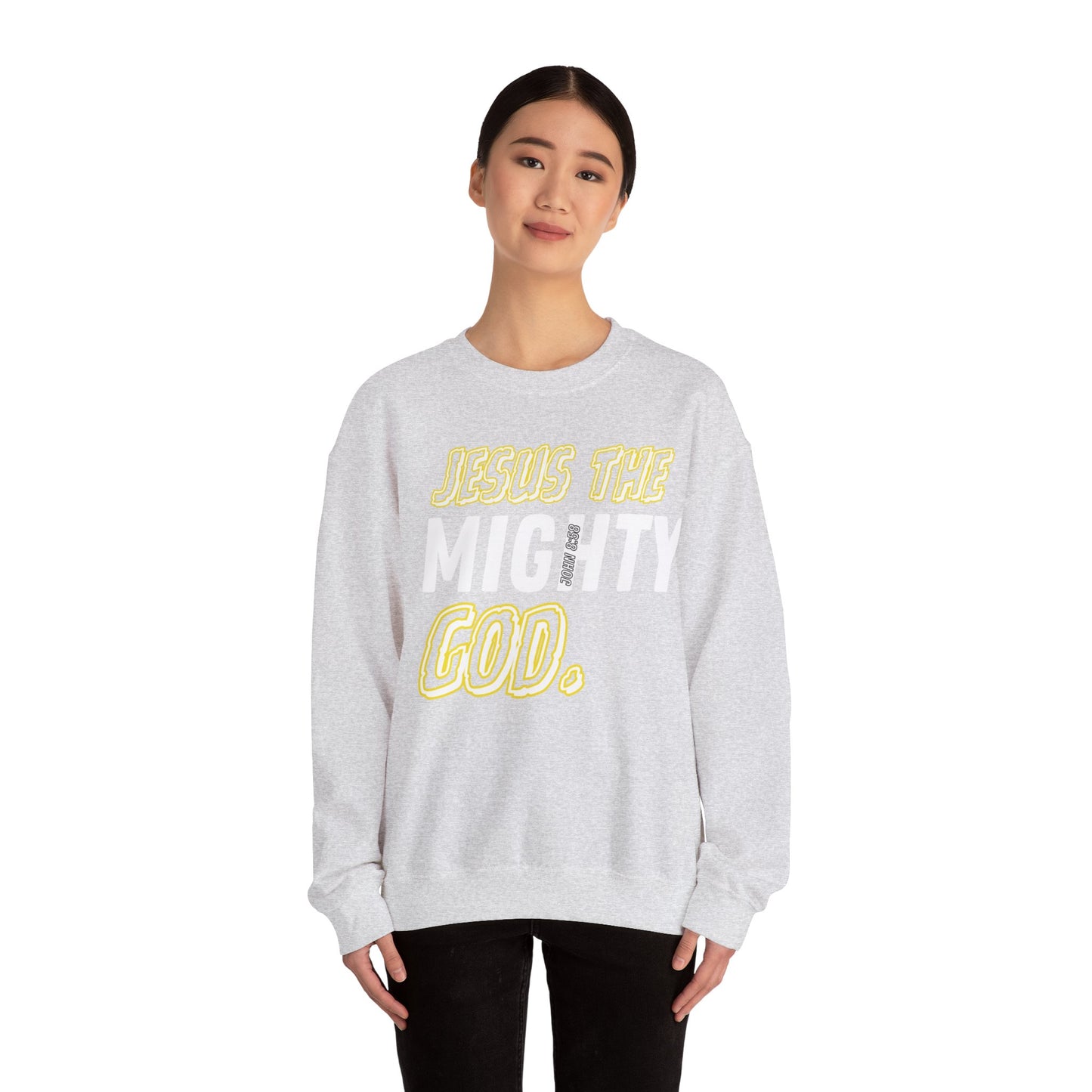 JESUS THE MIGHTY GOD SWEATSHIRT (BLACK/GREY)
