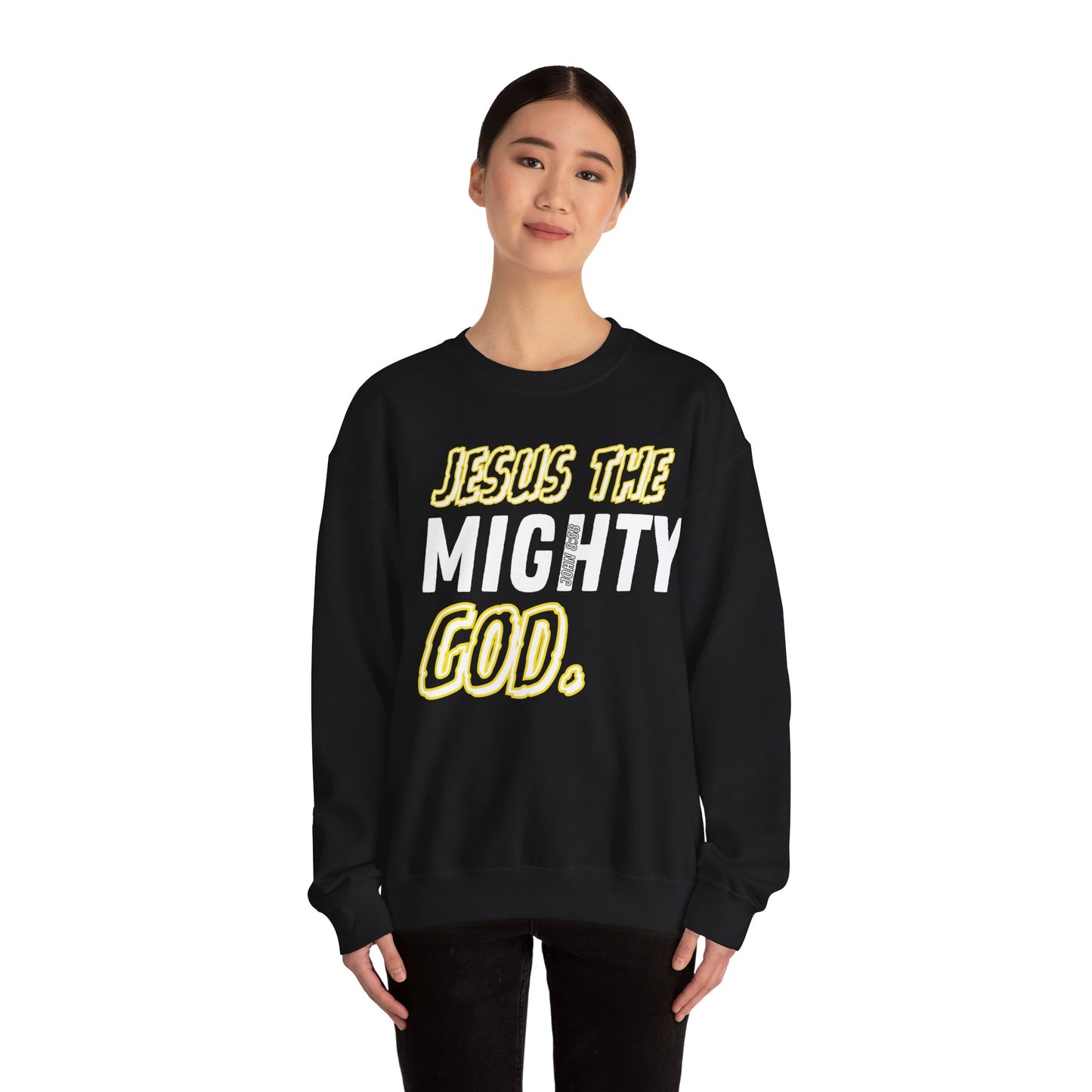 JESUS THE MIGHTY GOD SWEATSHIRT (BLACK/GREY)