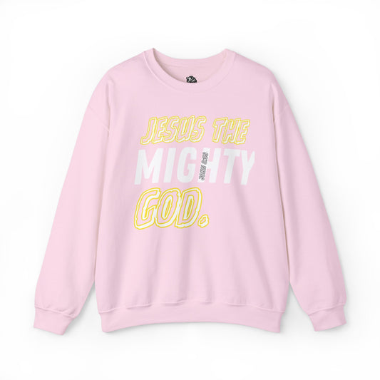 "PINK" JESUS THE MIGHTY GOD SWEATSHIRT