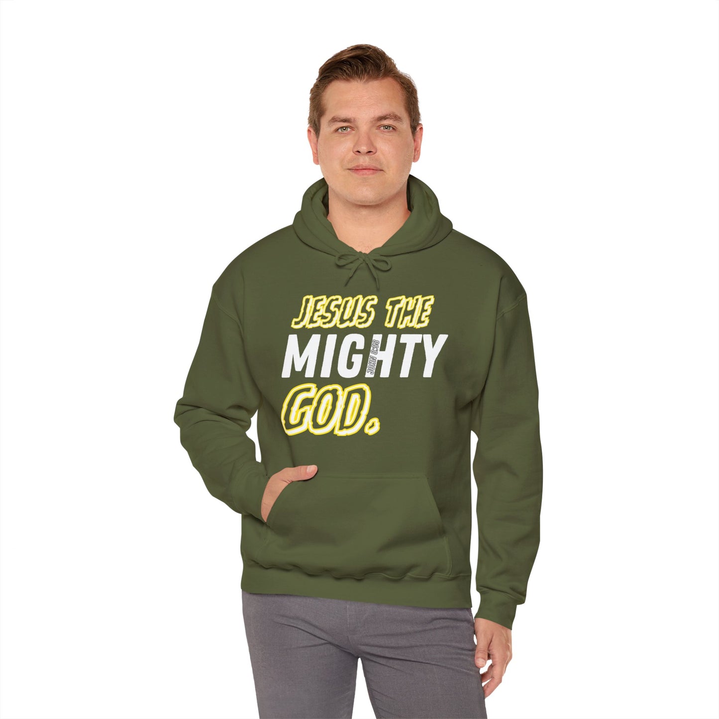 "MILITARY" JESUS THE MIGHTY GOD HOODIE